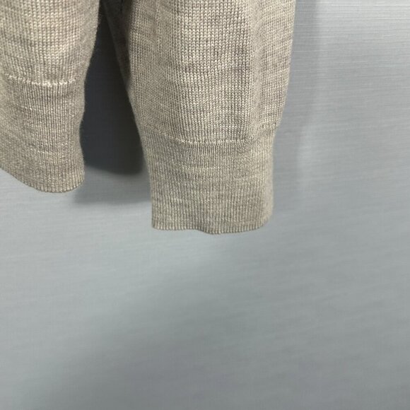Jos A Bank Sweater Mens XL Traveler Beige Merino Wool V Neck Ribbed Cuffs Hem - Picture 5 of 6